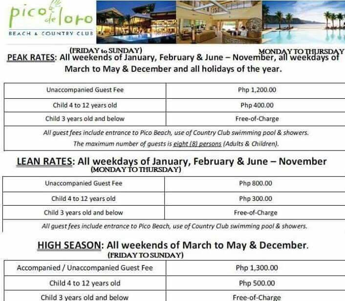 pico de loro beach resort entrance fee Hello Batangas